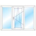 Fereastra PVC Termopan 3 canate Deceuninck 140 x 100 cm Alb