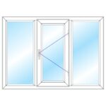 Fereastra PVC Termopan 3 canate Deceuninck 100 x 100 cm Alb