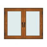 Fereastra PVC 150x120cm, 2 canate, maro, stejar auriu – Pret Ieftin