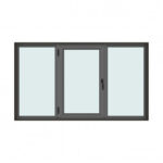 Fereastra PVC 240x140cm, 3 canate, antracit – Pret Ieftin